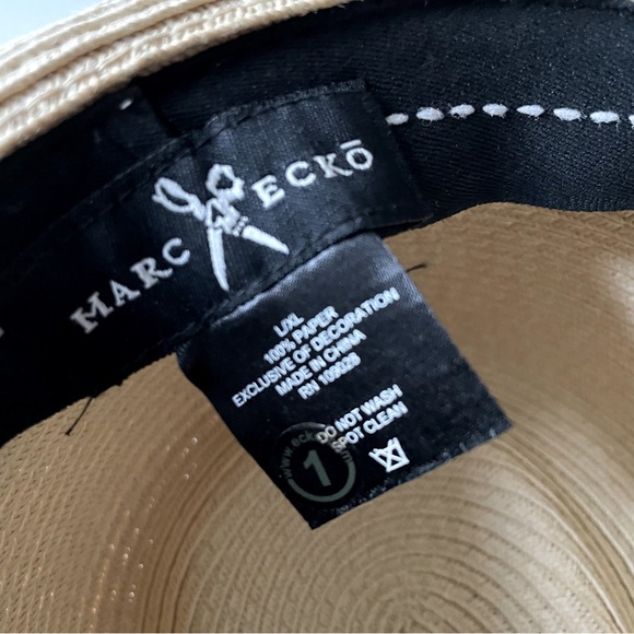 Mark Ecko Men’s Paper Straw Fedora, Navy Plaid Fabric Hat Band, size 23 … - Picture 8 of 8